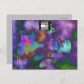 "Whimsical Snowman" Weihnachtskarte Postkarte (Vorne/Hinten)