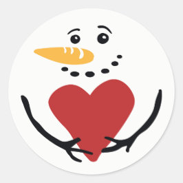 Whimsical Snowman Weihnachtskleber Runder Aufkleber