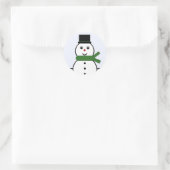 Whimsical Snowman Weihnachtskleber Runder Aufkleber (Tasche)