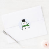 Whimsical Snowman Weihnachtskleber Runder Aufkleber (Umschlag)