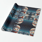 Whimsical Snowman Weihnachtswerk Geschenkpapier (Ungerollt)