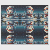 Whimsical Snowman Weihnachtswerk Geschenkpapier (Flach)