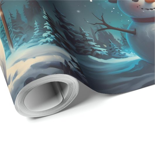 Whimsical Snowman Weihnachtswerk Geschenkpapier (Rolleneckpunkt)