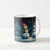 Whimsical Snowman Weihnachtswerk Kaffeetasse (VorderseiteRechts)