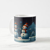 Whimsical Snowman Weihnachtswerk Kaffeetasse (Vorderseite Links)