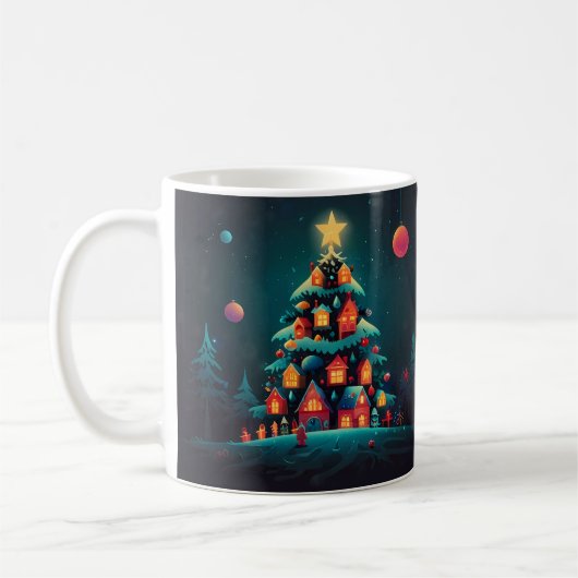 Whimsical Snowman Weihnachtswerk Kaffeetasse (Links)