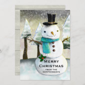 Whimsical Snowman Winter Szene Weihnachten (Vorne/Hinten)