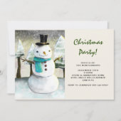 Whimsical Snowman Winter Szene Weihnachtsfest Part Einladung (Vorderseite)