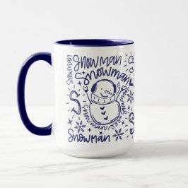 Whimsical Snowman Word Art Weihnachten Tasse