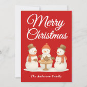 Whimsical Snowmen Tee Party Weihnachten (Vorderseite)