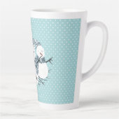 Whimsical Snowmen Trio Winter Polka Dots Milchtasse (Rechts)