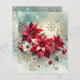 Whimsical Snowy Poinsettia Christmas Scrapbook