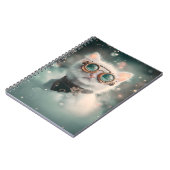 Whimsical Snowy White Cat, Kitten, Kitten H2 Notizblock (Linke Seite)