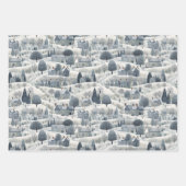 Whimsical Snowy Winter Village Holiday Pattern  Geschenkpapier Set (Vorderseite 3)