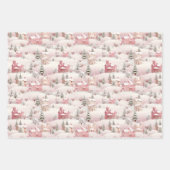 Whimsical Snowy Winter Village Holiday Pattern  Geschenkpapier Set (Vorderseite 2)