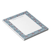 Whimsical Snowy Woodland Foxes Bird Nordic Muster Notizblock (angewinkelt)