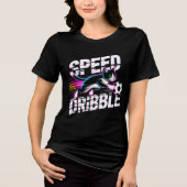 Whimsical Soccer Katze Damen Tri-Blend Shirt (Vorderseite)