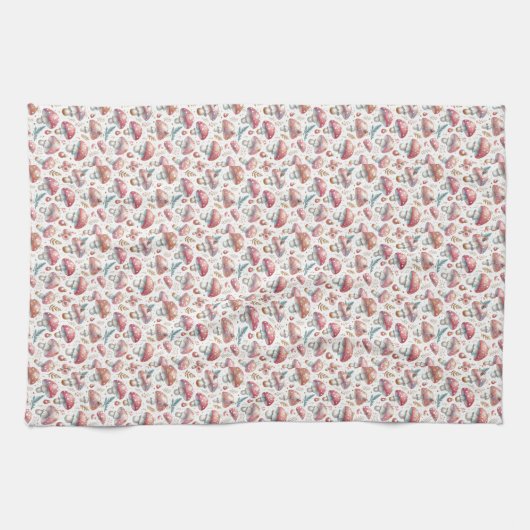 Whimsical Soft Mushroom Pattern Küchentuch (Horizontal)