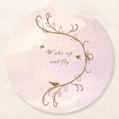 Whimsical Soft Pink Weckte auf und Fly Untersetzer (Vorderseite)