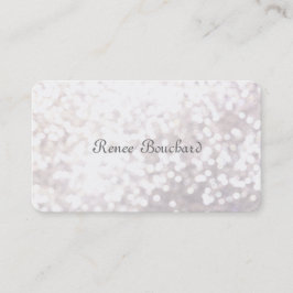 Whimsical Soft White Glitzer Bokeh Chic Elegant Visitenkarte