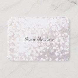 Whimsical Soft White Glitzer Bokeh Chic Elegant Visitenkarte