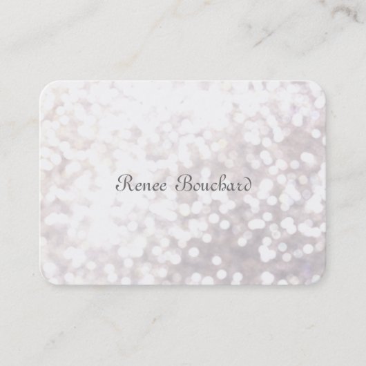 Whimsical Soft White Glitzer Bokeh Chic Elegant Visitenkarte (Vorderseite)