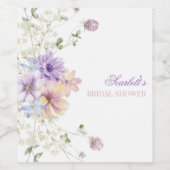 Whimsical Soft Wildblumen Cottage Gartenehe Weinetikett (Einzelnes Label)