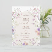 Whimsical Soft Wildblumen Hütte Garden Wedding Einladung (Stehend Vorderseite)