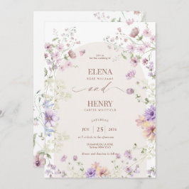 Whimsical Soft Wildblumen Hütte Garden Wedding Einladung