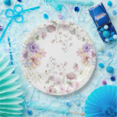 Whimsical Soft Wildblumen Hütte Garden Wedding Pappteller (Party)