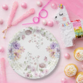 Whimsical Soft Wildblumen Hütte Garden Wedding Pappteller (Party)