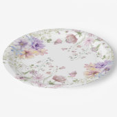 Whimsical Soft Wildblumen Hütte Garden Wedding Pappteller (Schrägansicht)