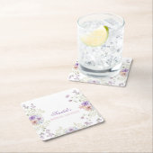 Whimsical Soft Wildblumen Hütte Garden Wedding Rechteckiger Pappuntersetzer (Vor Ort)