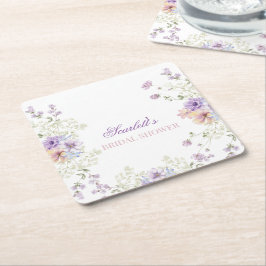 Whimsical Soft Wildblumen Hütte Garden Wedding Rechteckiger Pappuntersetzer