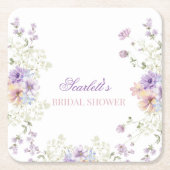 Whimsical Soft Wildblumen Hütte Garden Wedding Rechteckiger Pappuntersetzer (Vorderseite)