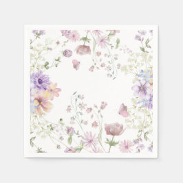 Whimsical Soft Wildblumen Hütte Garden Wedding Serviette