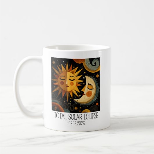 Whimsical Solar Eclipse Kaffeetasse (Links)