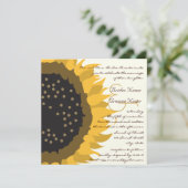 Whimsical Sonnenblume Einladung Elfenbein (Stehend Vorderseite)