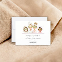 Whimsical Spa Party Birthday Thank You Notes