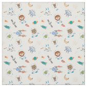 Whimsical Space Animals Astronaut Fabric Stoff (Muster)