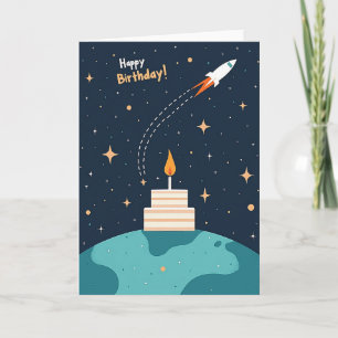 Whimsical Space Geburtstagskarte Karte