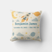 Whimsical Space Nursery Throw Pillow Planets Stars Kissen (Vorderseite)