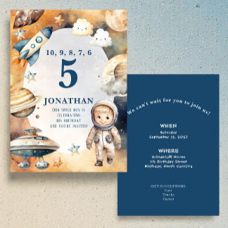 Whimsical Space Personalized Birthday Invitation Einladung