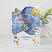 Whimsical Space Personalized Birthday Invitation Einladung (Stehend Vorderseite)