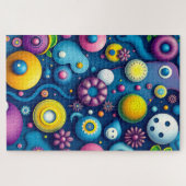 Whimsical Space Shapes - farbenfroher Abstrakter K Puzzle (Horizontal)