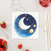 Whimsical Space und Moon Boy Baby Dusche Serviette (Beispiel)