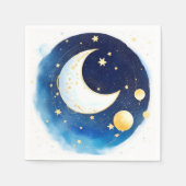 Whimsical Space und Moon Boy Baby Dusche Serviette (Vorderseite)