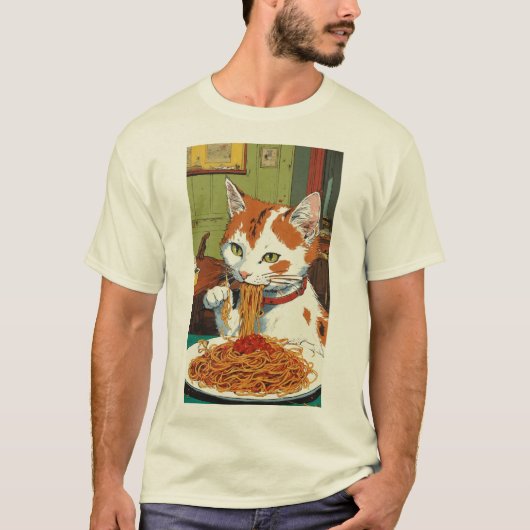 Whimsical Spaghetti Cat - Hergé Inspiriert T - Shi T-Shirt (Vorderseite)