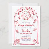 Whimsical Special Delivery Baby Shower Invitation Einladung (Vorderseite)