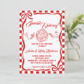 Whimsical Special Delivery Italian Pizza Baby Show Einladung (Stehend Vorderseite)